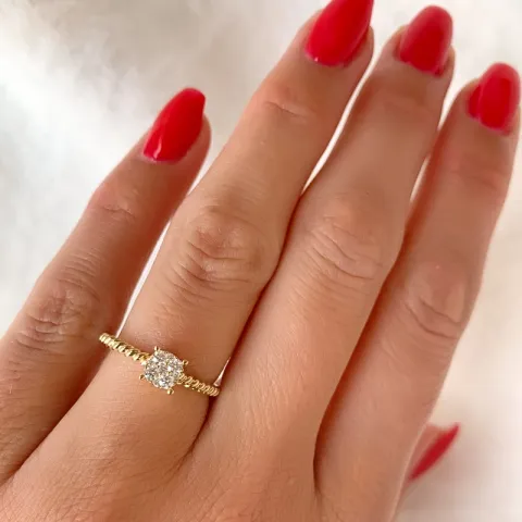 diamant ring in 14 karaat goud 0,17 ct