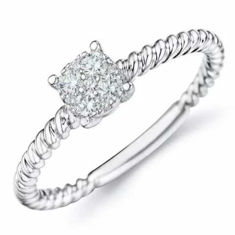 diamant ring in 14 karaat witgoud 0,17 ct