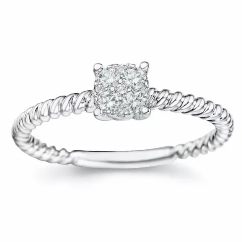 diamant ring in 14 karaat witgoud 0,17 ct