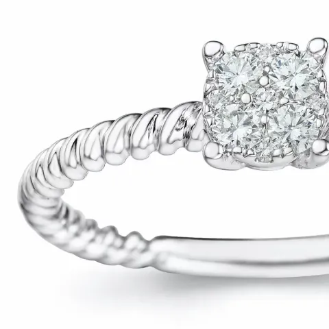 diamant ring in 14 karaat witgoud 0,17 ct