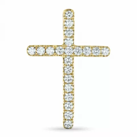 kruis diamant hanger in 14 caraat goud 0,53 ct