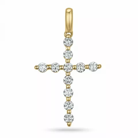 kruis diamant hanger in 14 caraat goud 0,50 ct