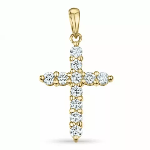 kruis diamant hanger in 14 caraat goud 0,561 ct