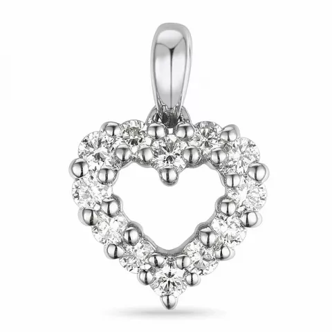 hart diamanten hanger in 14 caraat witgoud 0,264 ct
