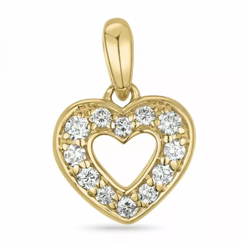hart diamanten hanger in 14 caraat goud 0,149 ct