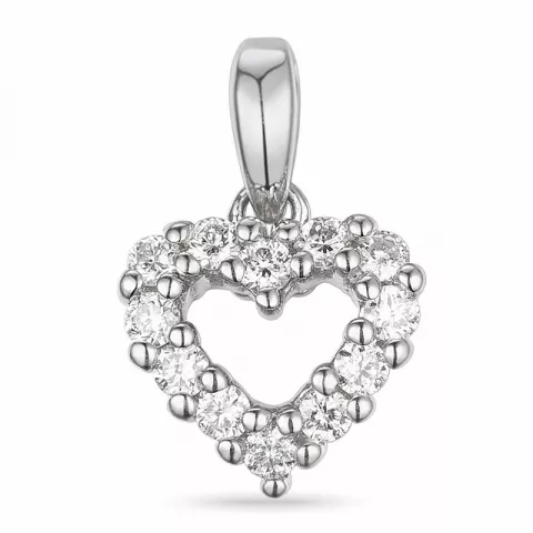hart diamanten hanger in 14 caraat witgoud 0,18 ct