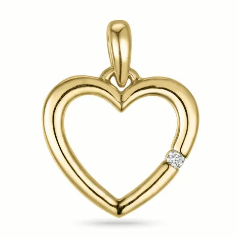 hart diamanten hanger in 14 caraat goud 0,01 ct