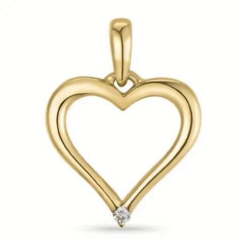 hart diamanten hanger in 14 caraat goud 0,01 ct