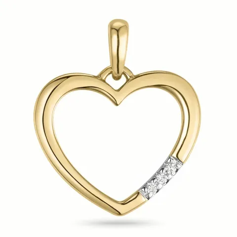 hart diamanten hanger in 14 caraat goud-en witgoud 0,015 ct