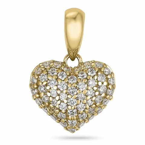 hart diamant hanger in 14 caraat goud 0,288 ct