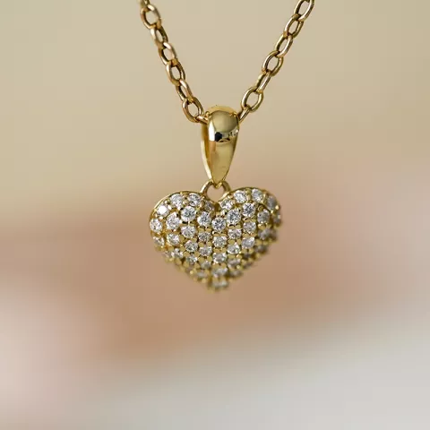 hart diamant hanger in 14 caraat goud 0,288 ct