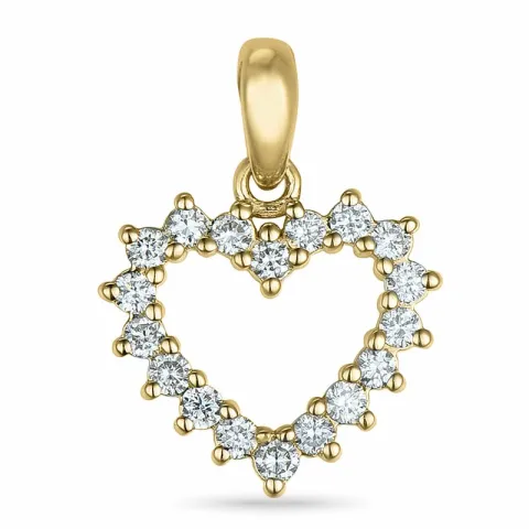 hart diamant hanger in 14 caraat goud 0,19 ct