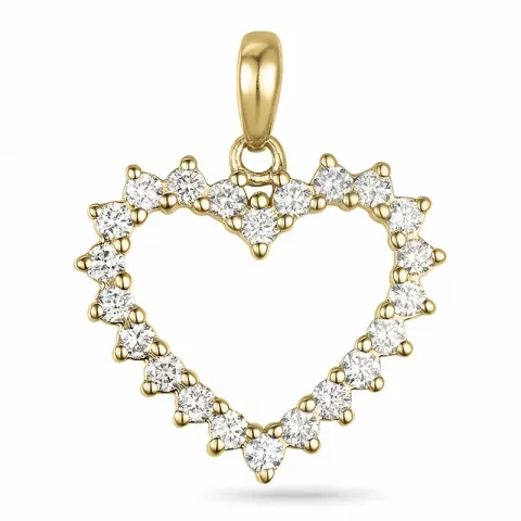 hart diamant hanger in 14 caraat goud 0,33 ct