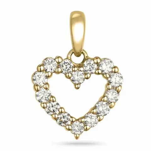 hart diamant hanger in 14 caraat goud 0,25 ct