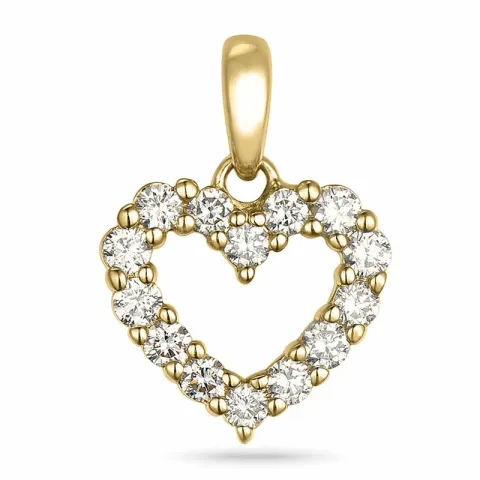 hart diamant hanger in 14 caraat goud 0,25 ct