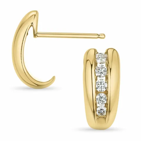 diamant creool in 14 karaat goud met diamant
