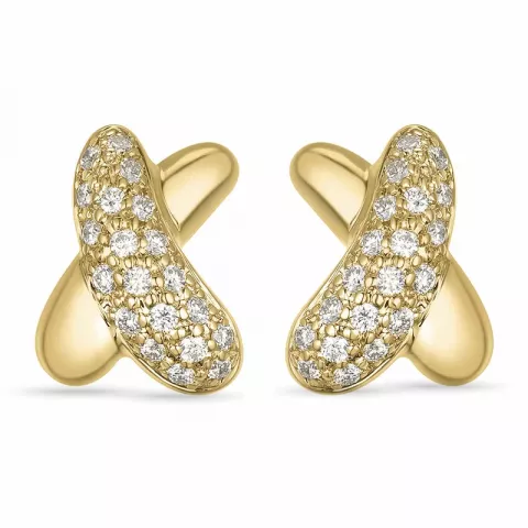 briljant oorbellen in 14 karaat goud met diamant 