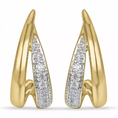 briljant oorbellen in 14 karaat goud en witgoud met diamant 