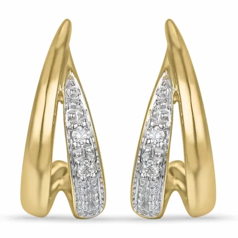 briljant oorbellen in 14 karaat goud en witgoud met diamant 