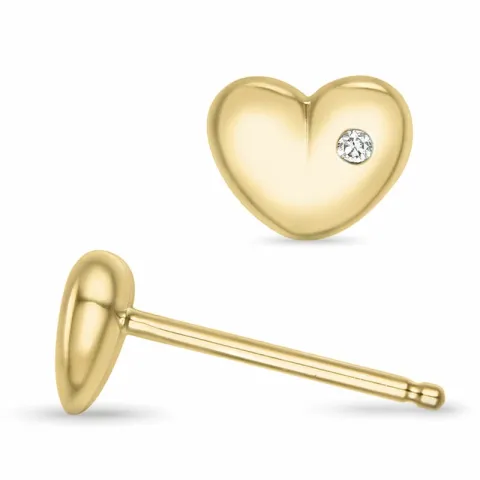 hart briljant oorbellen in 14 karaat goud met diamant