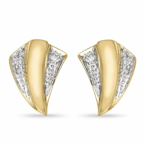 briljant oorbellen in 14 karaat goud en witgoud met diamant 