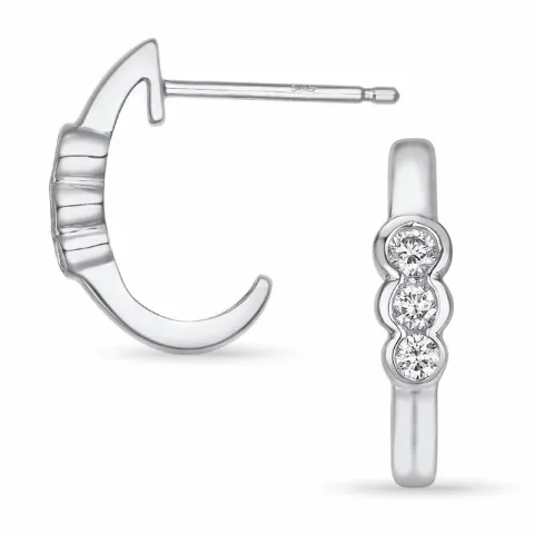 diamant halfcreool in 14 karaat witgoud met diamant 