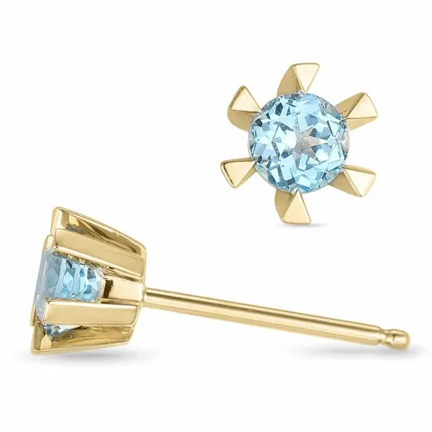 2 x 0,22 ct topaas solitaire oorbel in 14 karaat goud met topaas