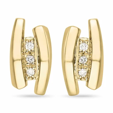 briljant oorbellen in 14 karaat goud met diamant 