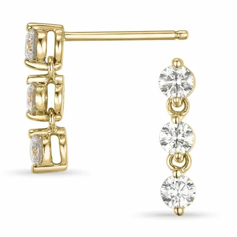 briljant oorbellen in 14 karaat goud met diamant 