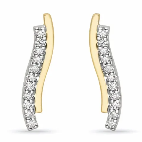 diamant oorbellen in 14 karaat goud en witgoud met diamant 