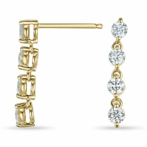 diamant oorsteker in 14 karaat goud met diamant