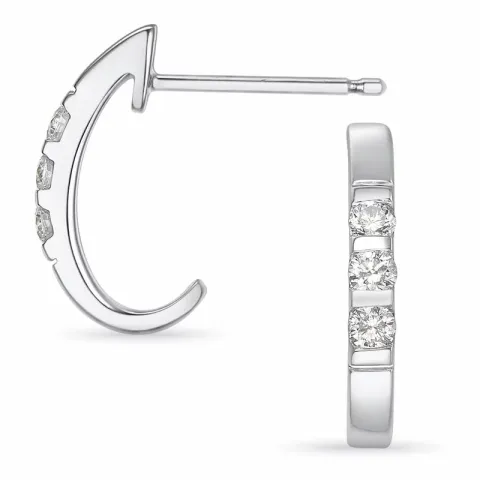 diamant halfcreool in 14 karaat witgoud met diamant