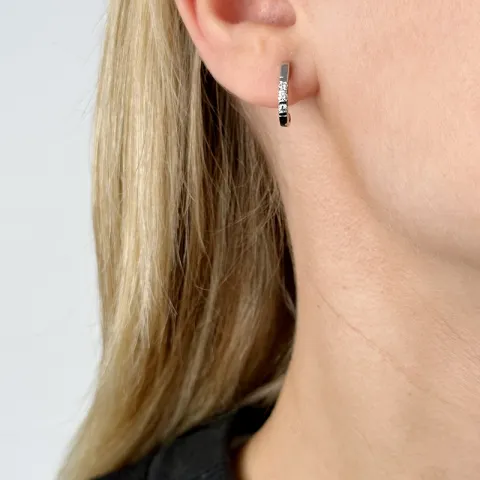 diamant halfcreool in 14 karaat witgoud met diamant