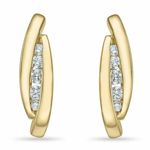 diamant oorbellen in 14 karaat goud met diamant 