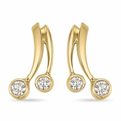 sleutel diamant oorbellen in 14 karaat goud met diamant