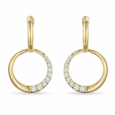 rond briljant oorbellen in 14 karaat goud met diamant