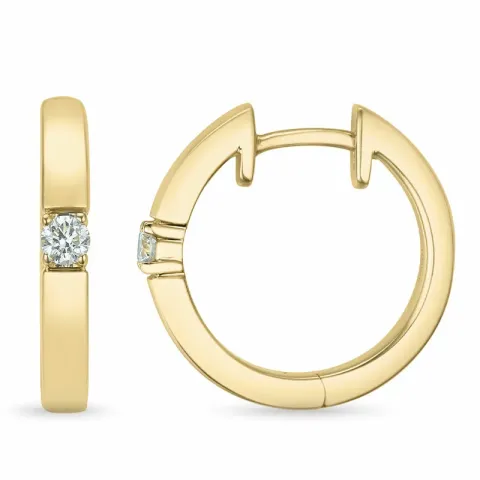 17 mm diamant creool in 14 karaat goud met diamant