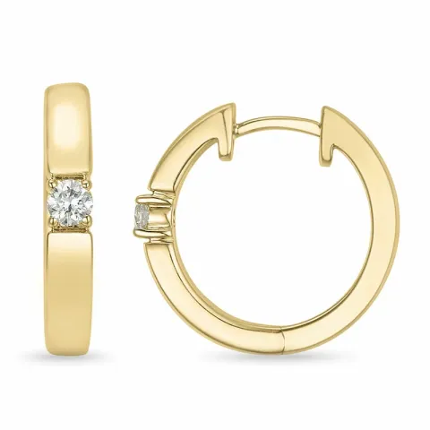 17 mm diamant creool in 14 karaat goud met diamant