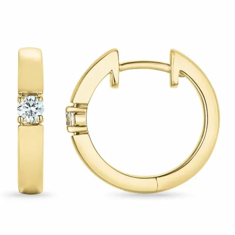 17 mm diamant creool in 14 karaat goud met diamant
