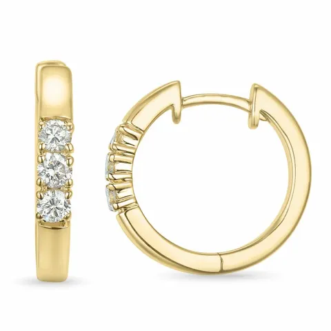 17 mm diamant creool in 14 karaat goud met diamant