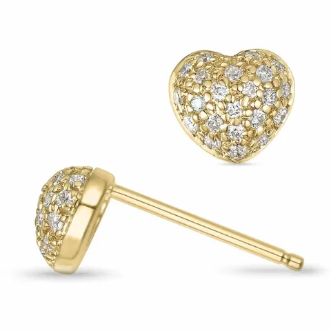 hart diamant oorsteker in 14 karaat goud met diamant