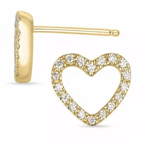 hart briljant oorbellen in 14 karaat goud met diamant 
