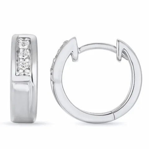 14 mm diamant creool in 14 karaat witgoud met diamant 