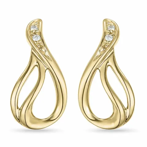 Druppel oorbellen in 14 karaat goud met diamant 