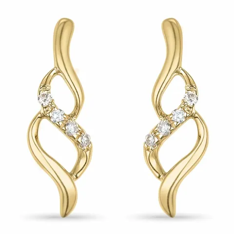 diamant oorbellen in 14 karaat goud met diamant 