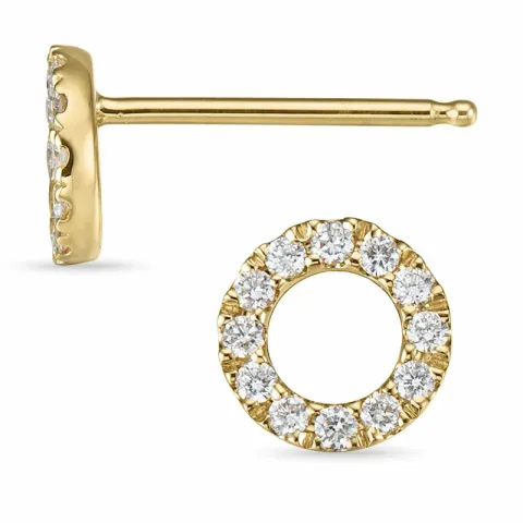rond briljant oorsteker in 14 karaat goud met diamant