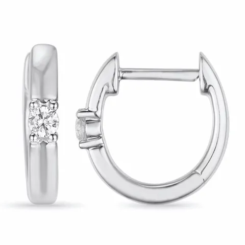 11 mm diamant creool in 14 karaat witgoud met diamant 