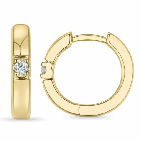 13 mm diamant creool in 14 karaat goud met diamant