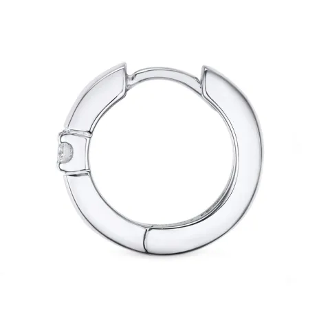 1/2 paar diamant creool in 14 karaat witgoud met diamant 