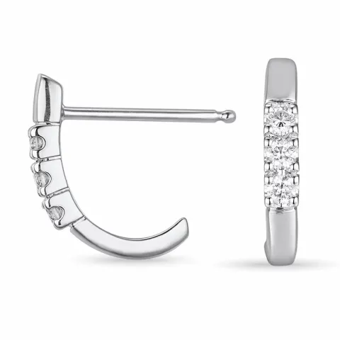 diamant halfcreool in 14 karaat witgoud met diamant 